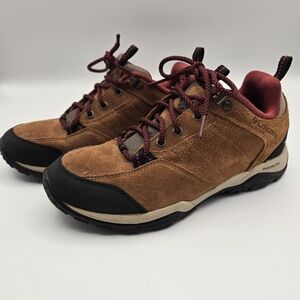 Columbia Mount Carmel Low Waterproof Women Hiking Boots Shoes Brown Suede Size 7